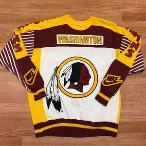 Nike 80s Skyline Washington Redskins NFL AOP Crewneck Sweatshirt Size Large